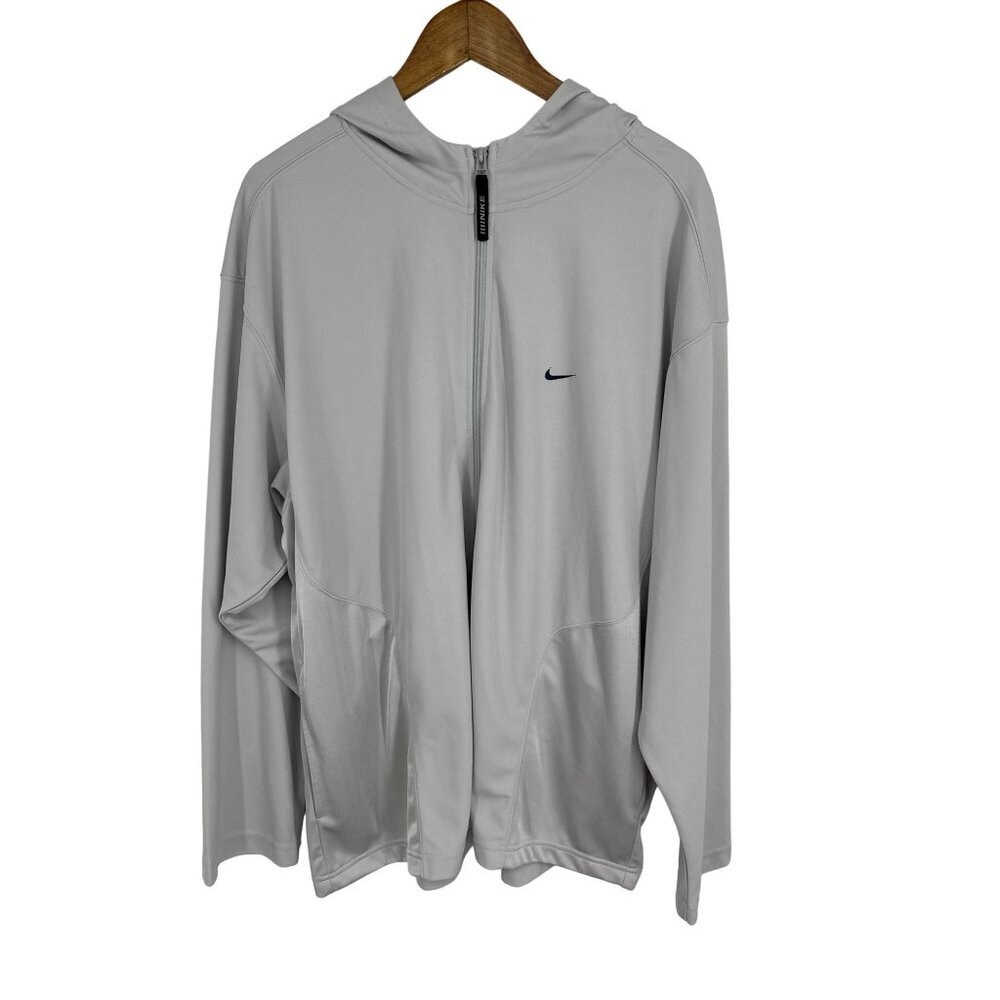Nike Vintage Travis Scott Gray Long Sleeve Hooded Full Zip Track Jacket Size L
